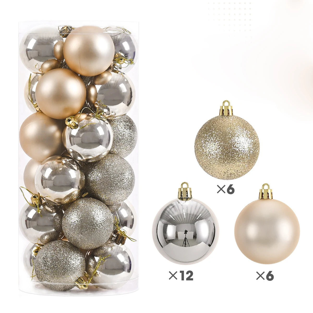 24/36Pcs Christmas Balls 4CM Ball Christmas Tree Pendant Ornaments for Home Party Decor 2025 New Year Navidad Gifts Accessories