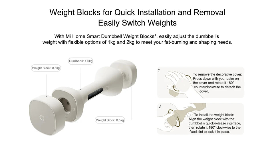 Xiaomi Mijia Smart Dumbbells Men and Women Home Fitness Muscle Shaping Arm Light Weight LED Display Suitable For Mi Home APP
