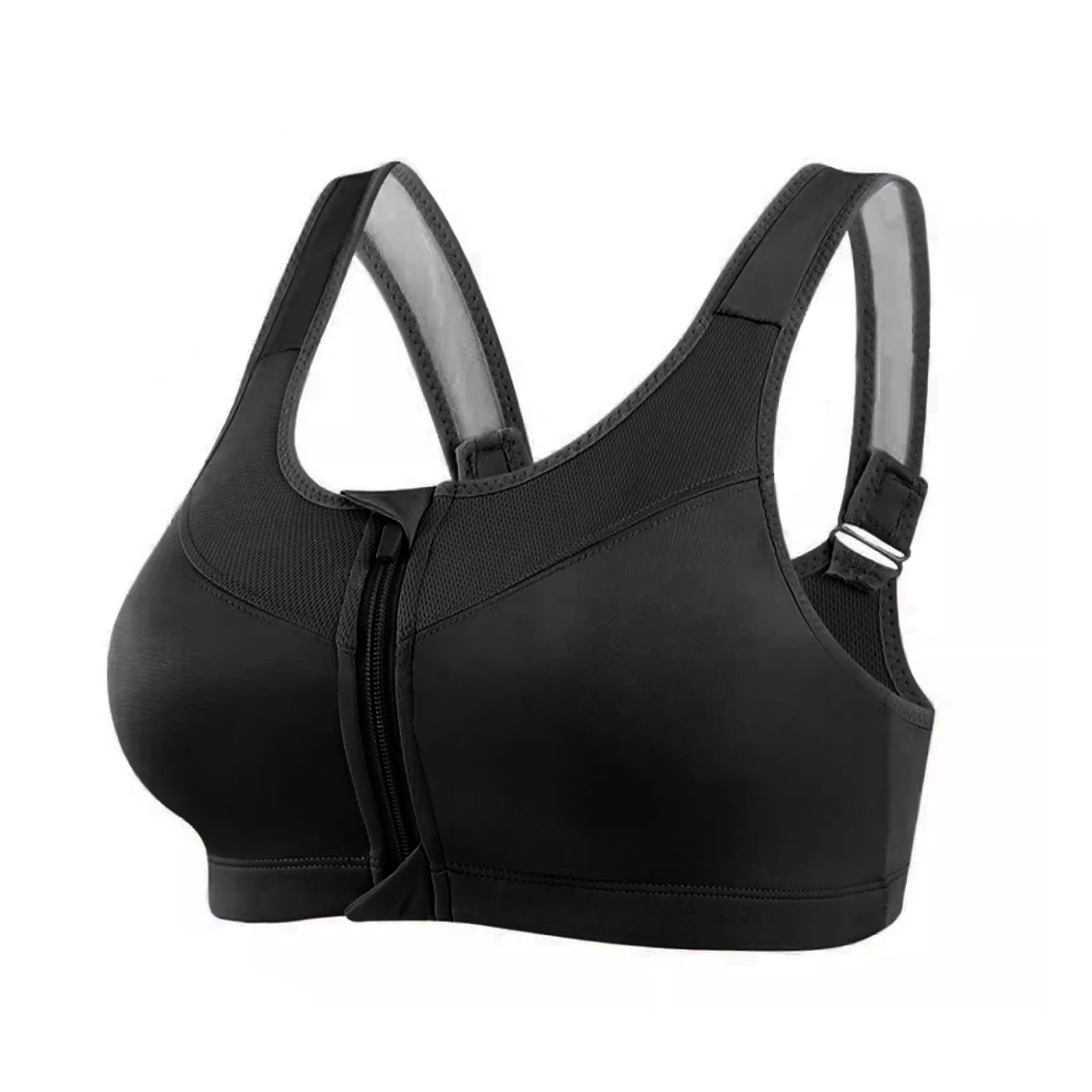 IUSIBRALEA Front Zipper Sports Bra for Women High-Impact Support Shockproof Running Gym Yoga Breathable Comfort Activewear