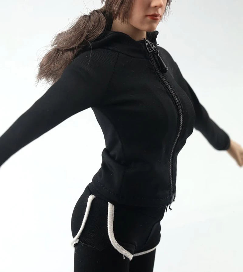 FA007 1/6 Female Figure Accessory Yoga Clothing Fitness Wear Hoodie Sweatshirt Sweatpants Suit Clothes Set for 12'' Body Collect