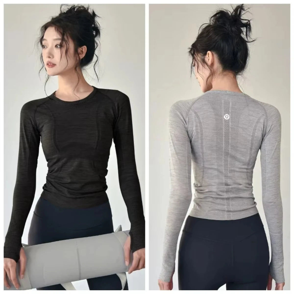 Yoga Clothes Trendy Brand Women's Sports Long-sleeved Tops Spring and Summer Slim Running Pilates Training Fitness Clothes