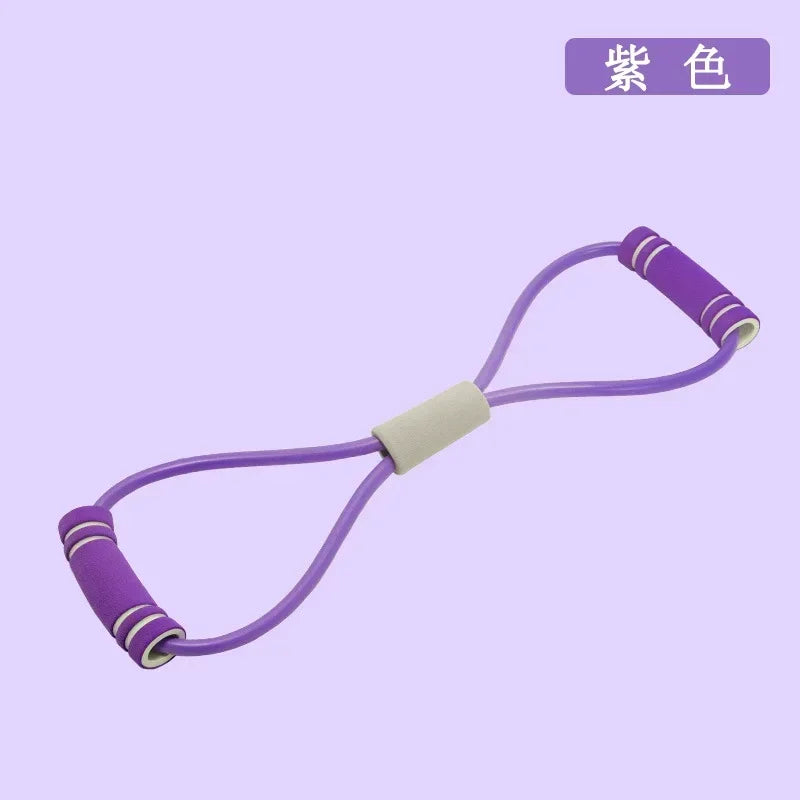 1Pcs 8-shaped Fitness Resistance Band For Women Home Fitness Accessories Rubber Pull Rope Yoga Training Exercise Stretching Belt