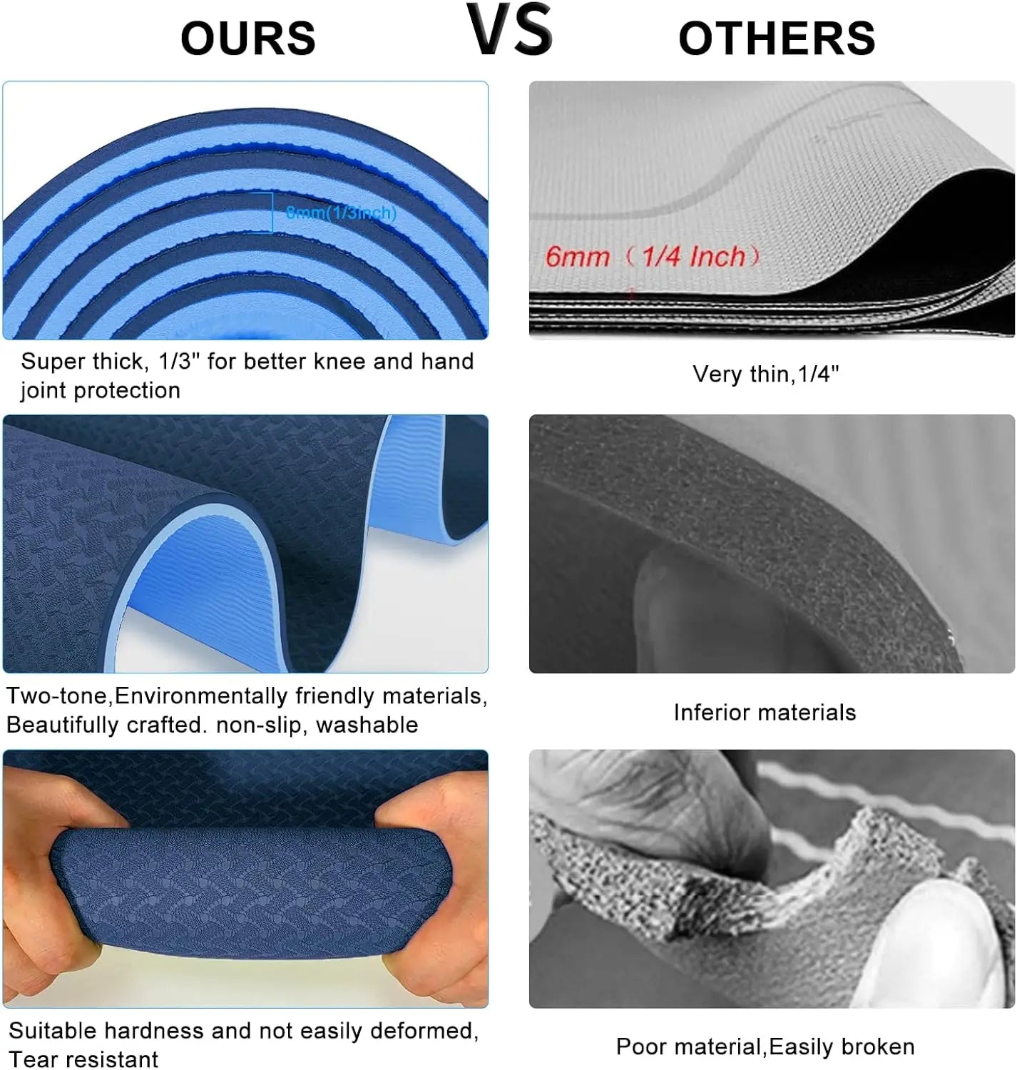 Non-Slip Extra Thick Eco-Friendly Yoga Mat