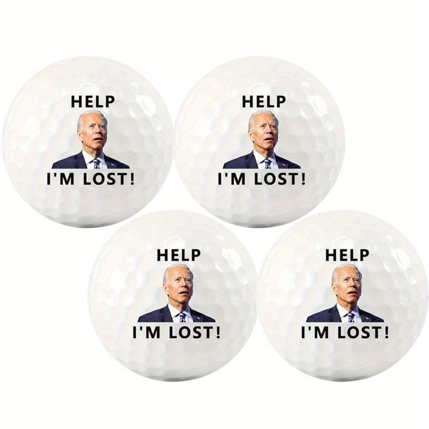 4 Pack Help I'm Lost Golf Balls Funny Novelty Humorous Confused Golf Balls for Golfer Dad,Great Gift For Golf Lovers