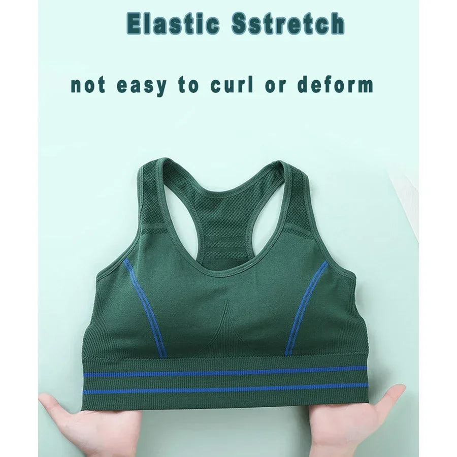 Sports Bra for Women, Back Padded Strappy Sports Bras Medium Support Yoga Bra with Fixed Cups