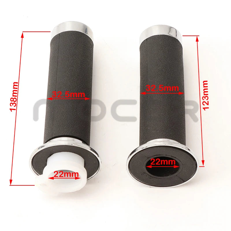 1 Pair 22mm Motorcycle Handlebar Hand Grips Black And Sliver Rubber Plastic Handle Bar For Honda Yamaha