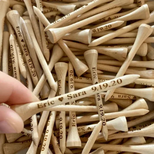 Personalized Golf Tees Custom Engraved Golf Tees Wooden Ball Stud Wedding Gift Favors Father's Day Gift Natural Wood