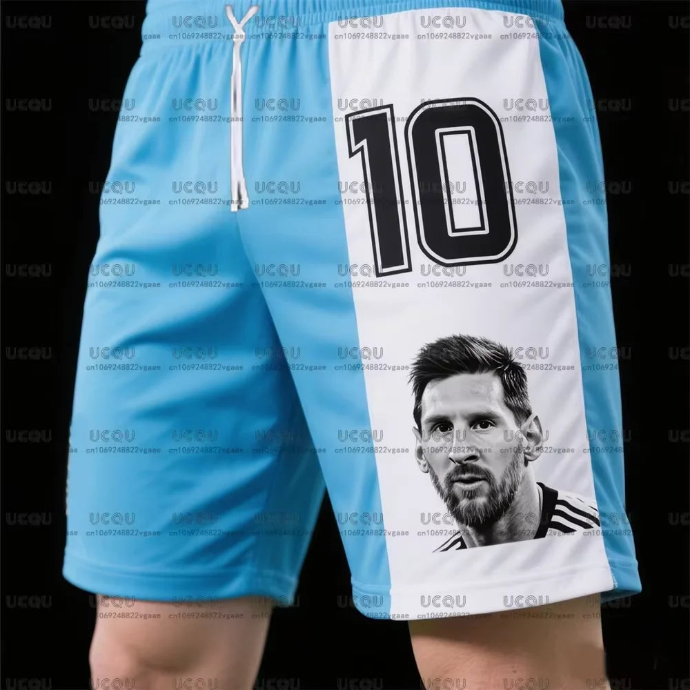 Classics Male Adult Sports Boys Men Kids M-Messi Clothing Mens Team Training Uniform Soccer Trousers 10 Football Jersey Shorts