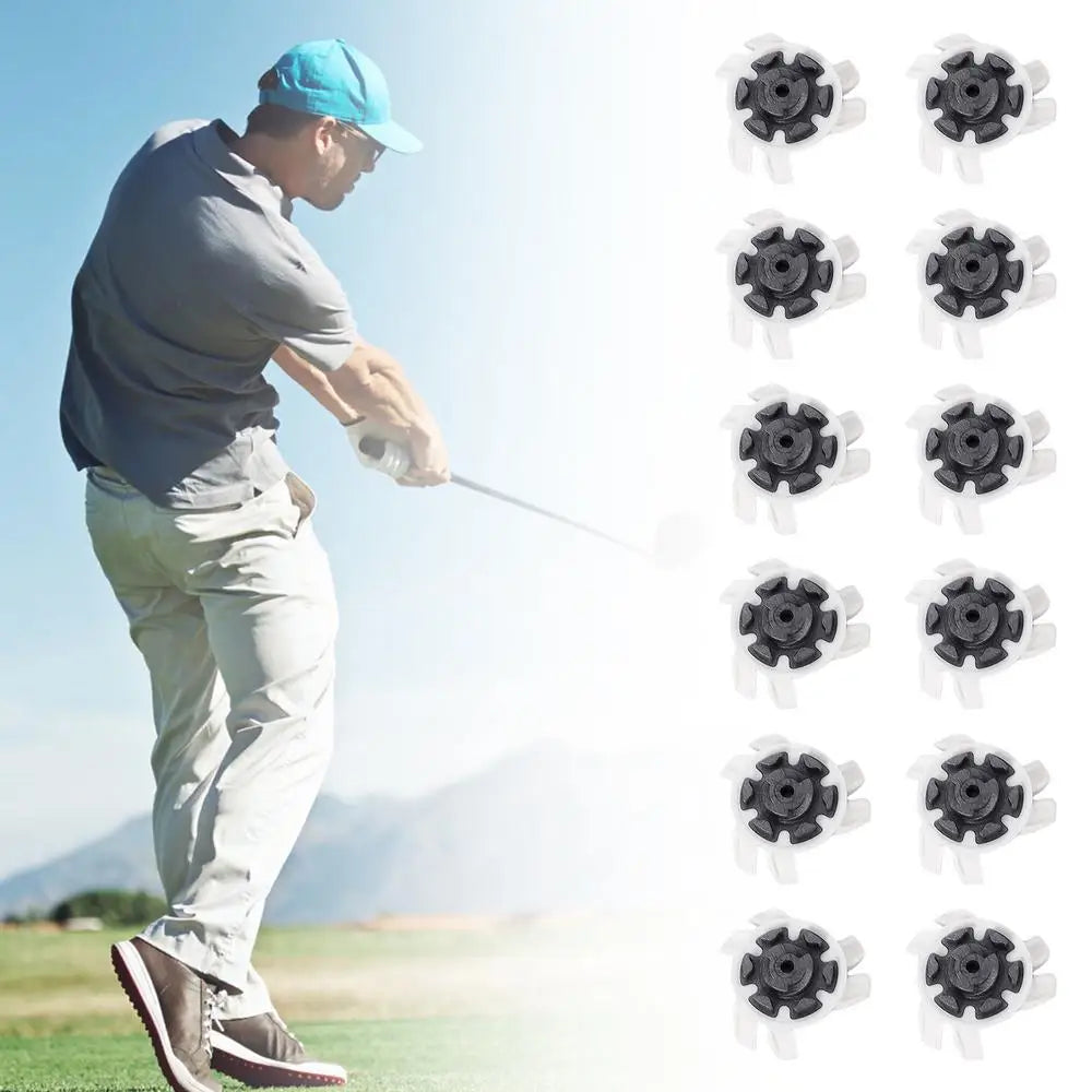 Golf Shoe Spikes Replacements 12 Pieces Footwears Anti Slip Golf Cleat Quick Twist Golf Spikes Golf Cleats Portable Wrench Screw