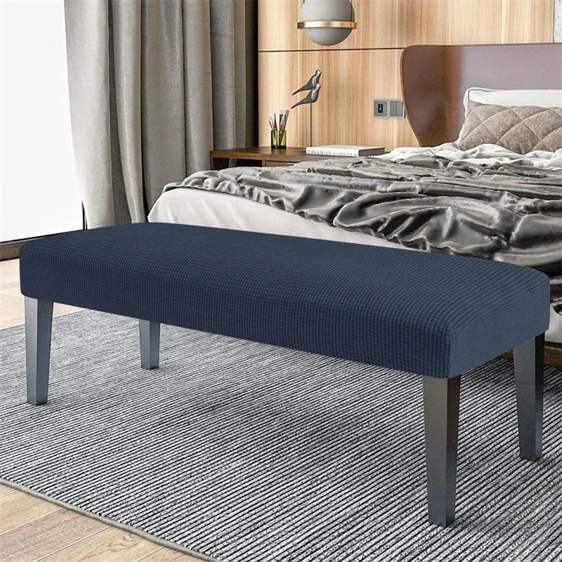 Stretch Dining Bench Covers Polar Fleece Long Bench Covers Anti-Dust Piano Stool Cover Removable Seat Protector Home Decor