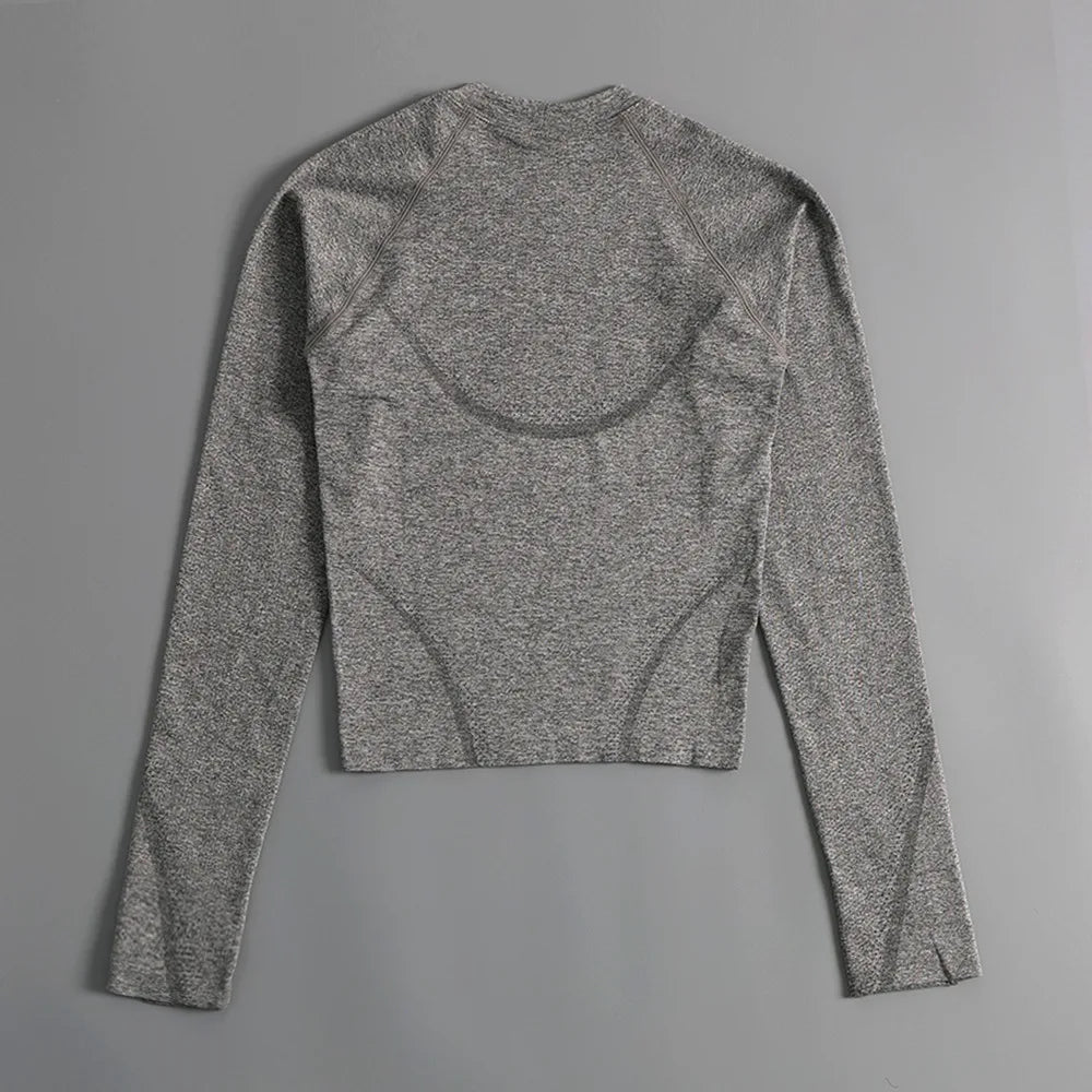 Women's seamless yoga outfit; professional running fitness clothing; long-sleeved pilates training yoga top; close-fitting