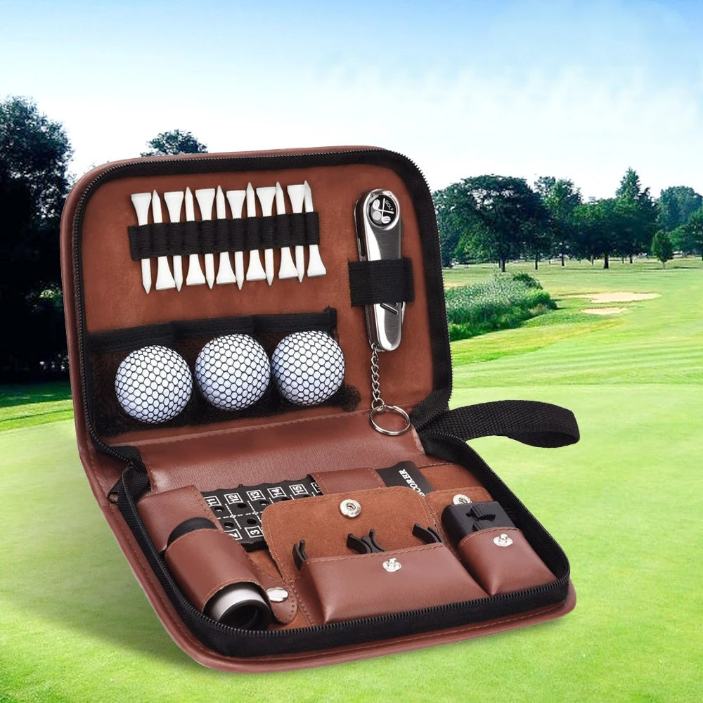 Golf Tool Kit, Golf Accessory Kit, Convenient To Carry, Multifunctional, Large Capacity Storage Leather Bag