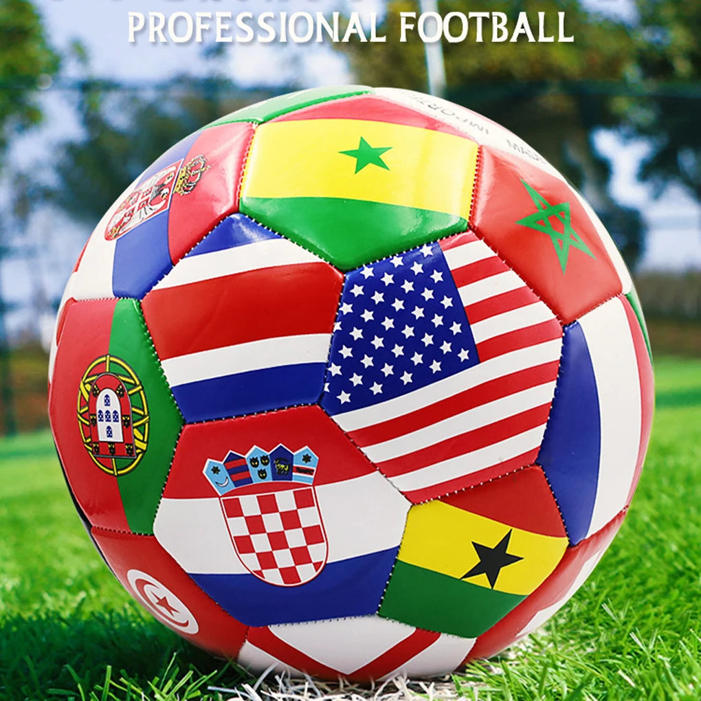 Professional Football Soccer Ball Size 5 Red Green Goal Team Match Training Balls for Outdoor & Indoor Match or Game