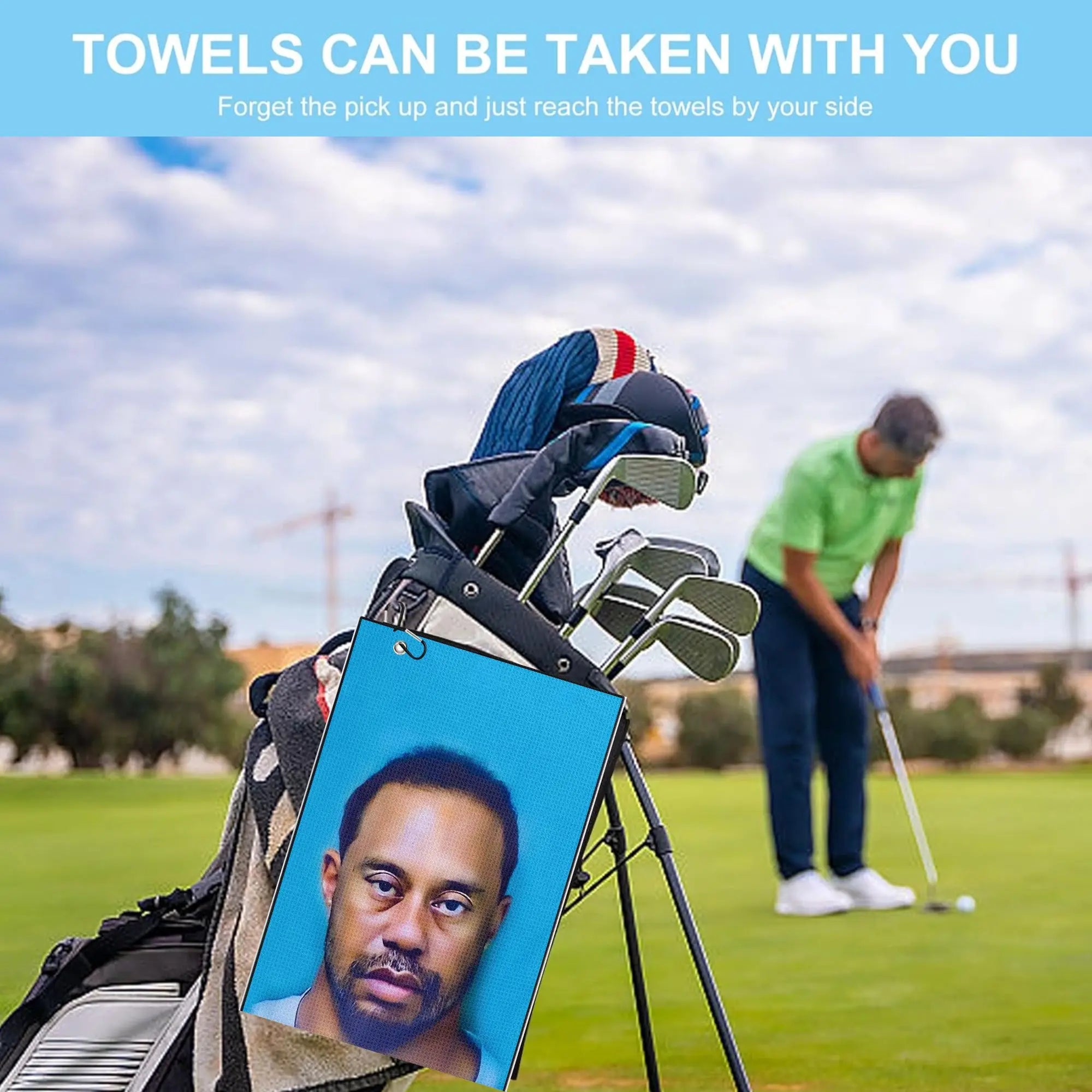 2 count Funny Microfiber Premium Golf Towels, Printed Golf Towels for Golf Bags for Men&Women, Great Golf Accessories