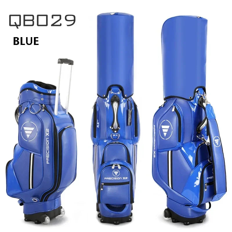 PGM Tie Rod Golf Standard Ball Bags Waterproof PU Stand Bags with Wheel Portable Multi-Functional Golf Package Can Put 13 Clubs