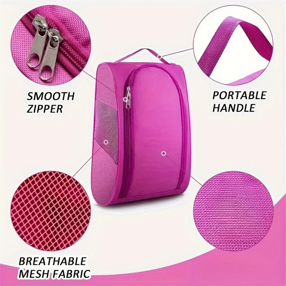 Portable Golf Shoe Bag Oxford Cloth Shoe Carrier Bags Breathable Lightweight Golf Handbag Dustproof Football Tennis Shoe Bag