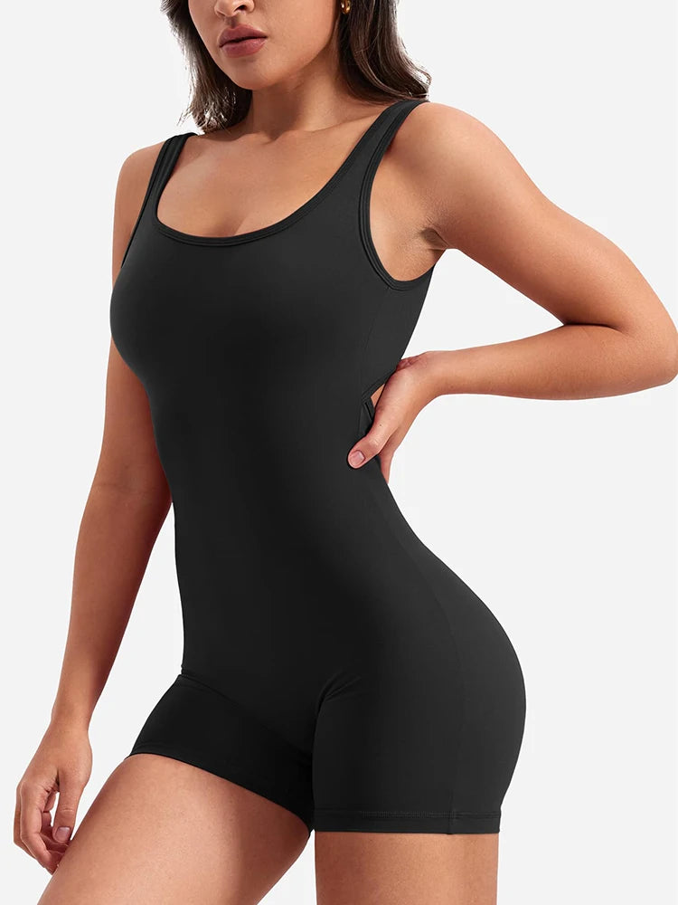 Women's Slim Fit One-Piece Shorts Spring/Summer 2025 Hip Lifting Backless Yoga Sports Clothing Sexy Design