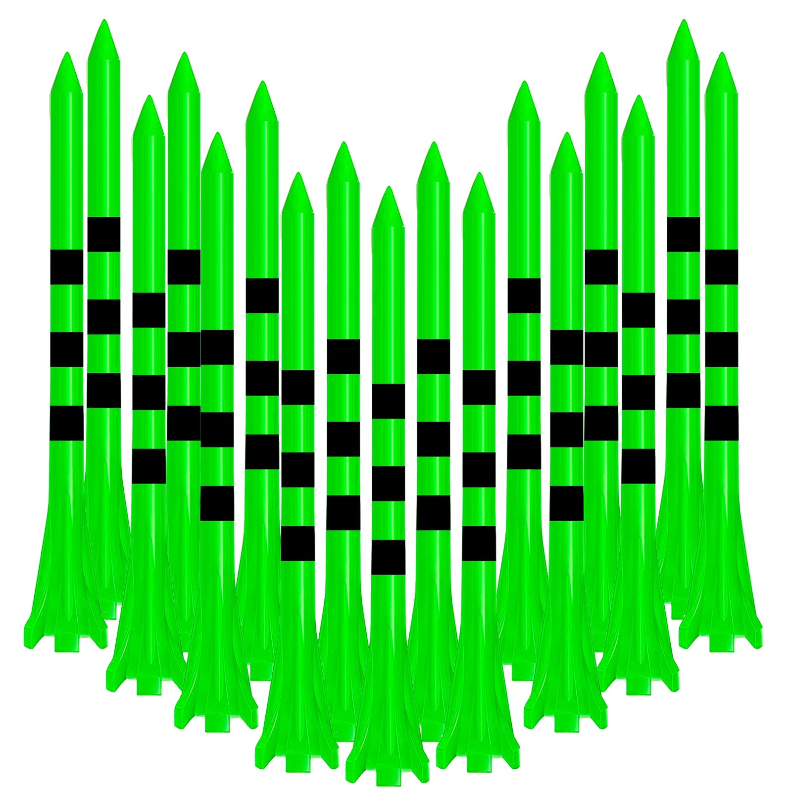 Golf Tees Plastic Unbreakable 5 Prongs Head Tee with Stripe Markers 50pcs,83mm70mm Long Ball Holder Low Friction Less Resistance