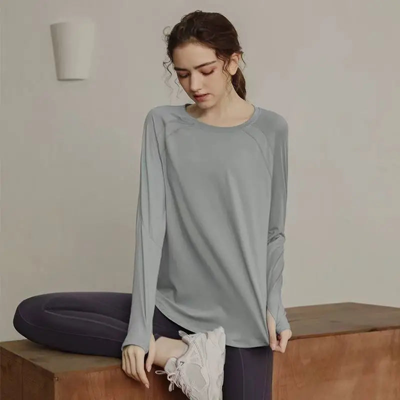 Long Sleeve Yoga Clothes Women 2024 Sportswear Woman Gym Running Blouses Shirts Sports Tops Fitness T-shirt Workout Gym Clothing