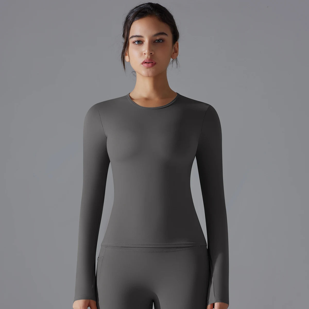 Yoga Shirts For Women Long Sleeve Winter Fitness Running Gym Clothes Workout Dry Fit Breathable High Elastic Sports Top