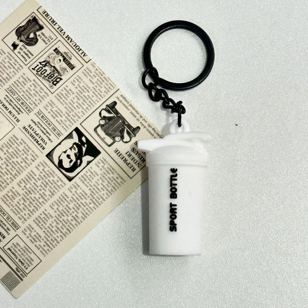 Simulation Dumbbells Keyring Kettlebells Water Cups Cool Creative Bag Charm Fitness Series Pendant Car Key Ornament