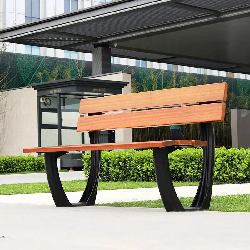 Luxury Aluminum Bench Furniture Metal Wpc Wooden Benches Seat Garden Patio Outdoor Park Benches