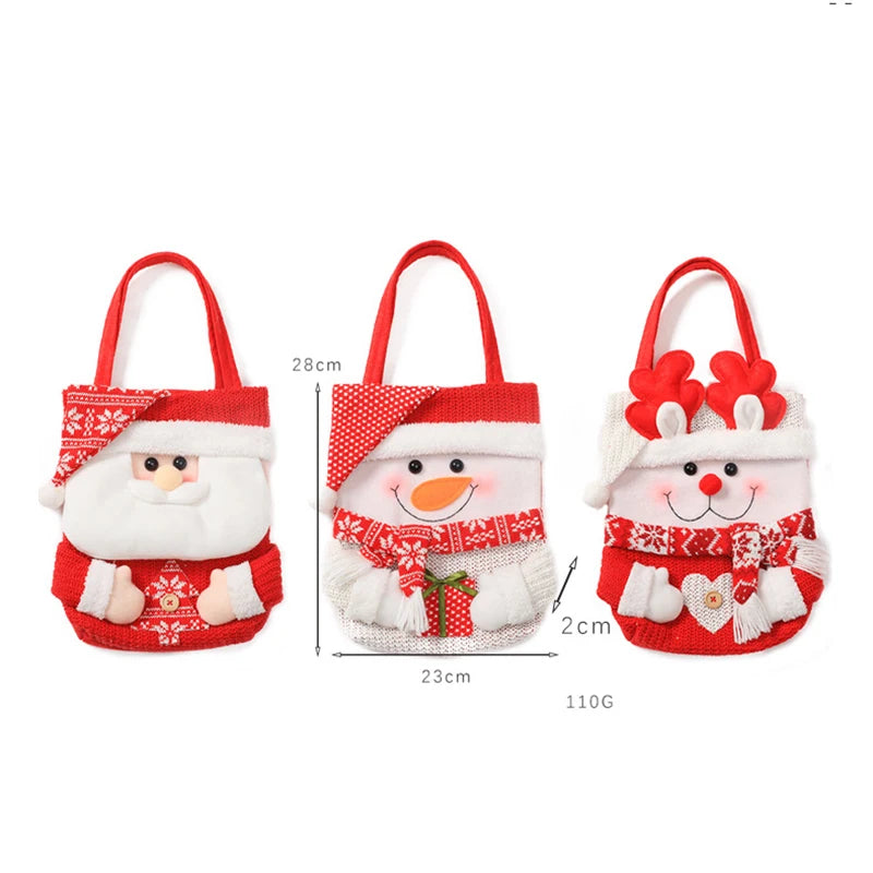 Hot Sale Christmas Gift Bag Christmas Eve Cartoon Candy Gift Bags Can Be Used for The Big Holiday Christmas Tote Bags