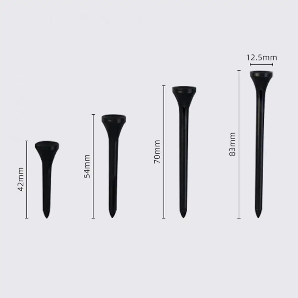 50 Pack Professional Golf Tees Plastic Black Golf Tees Tall Tees Bulk Reduce Side Spin And Friction Golf Accessory