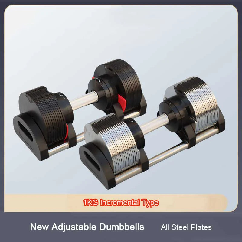New 36KG Adjustable Dumbbells Home Electroplating 1KG Incremental Dumbbell Pure Steel Plate biceps Exercise Adjustable Dumbbell