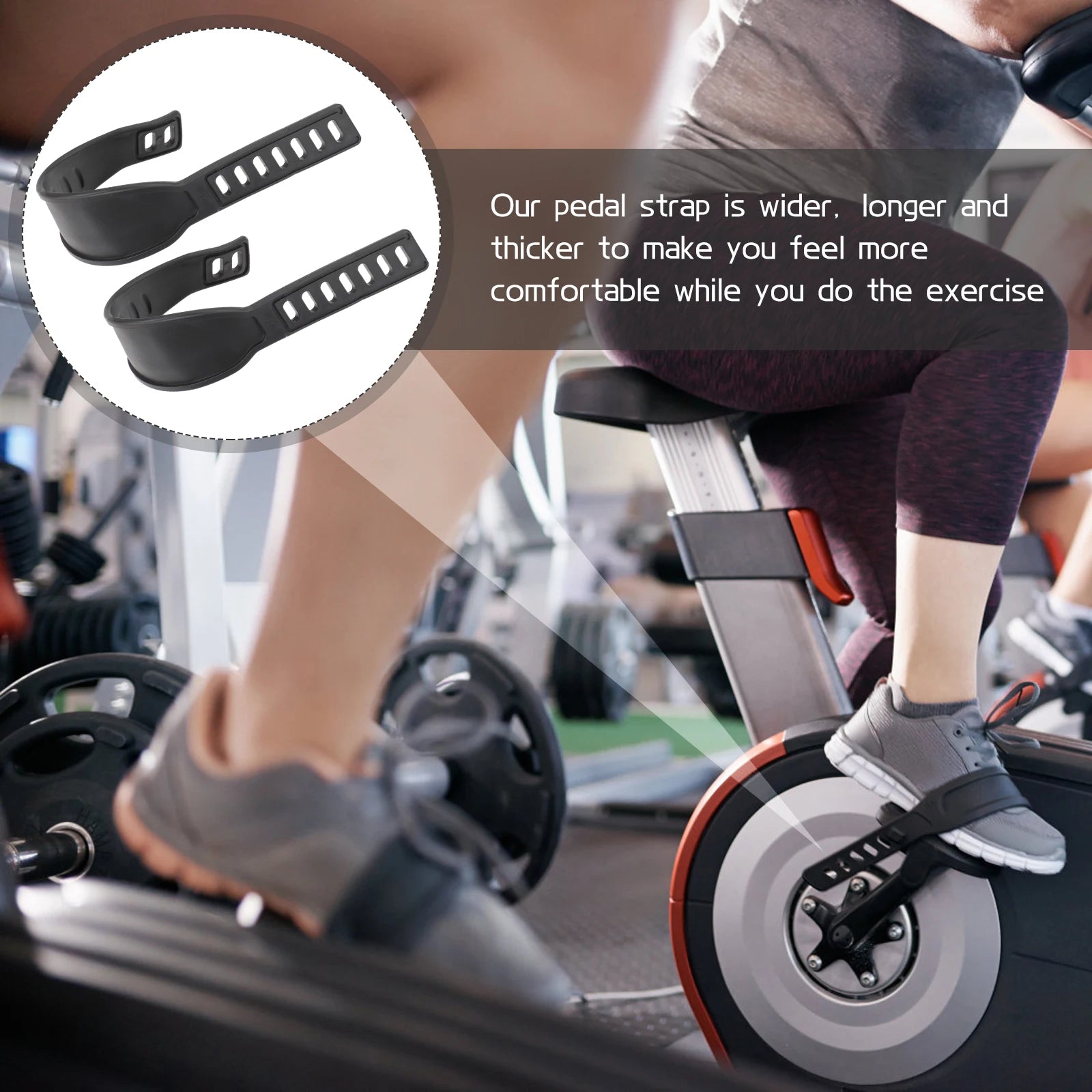2Pcs Bike Pedal Straps Adjustable Footrest Bands Universal Cycling Parts Exercise Supplies Gym Equipment Bicycle Pedals