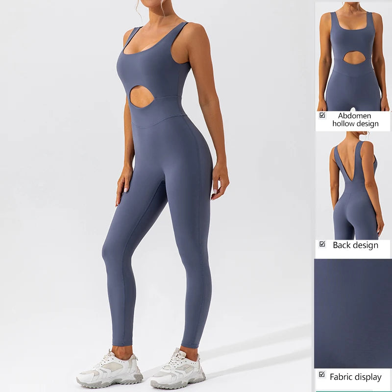 Yoga Jumpsuit For Women Backless Sexy One-piece Bodysuit Fitness Set Breathable Gym Clothing Running Sportswear Outfits
