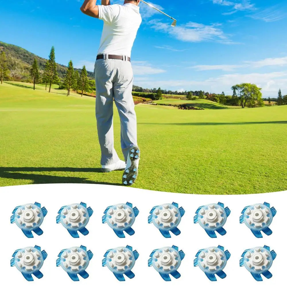 Golf Shoe Spikes Replacements 12 Pieces Footwears Anti Slip Golf Cleat Quick Twist Golf Spikes Golf Cleats Portable Wrench Screw