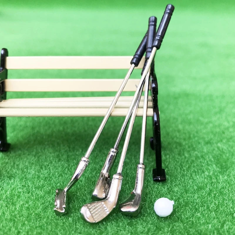 5pcs 1/12 Golf Club Set With Balls Dollhouses Accessories For Outdoor Scene Decoration And Craft Model Project Display