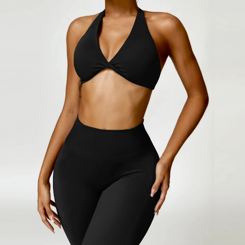 2 Pieces Yoga Set Women Gym Tracksuit Sport Bras Fitness Leggings Outfits Workout Suits Ladies Training Clothes Sets Sportwear