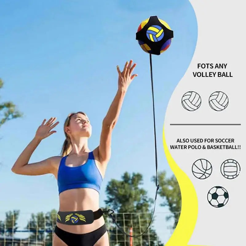 Volleyball Spike Trainer with Elastic Swing Belt