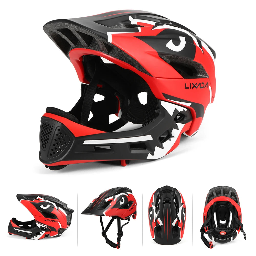 Kids Detachable Full Face Bike Helmet Ultralight Cycling Sports Safety Helmet for Skateboard Scooter Roller Skating