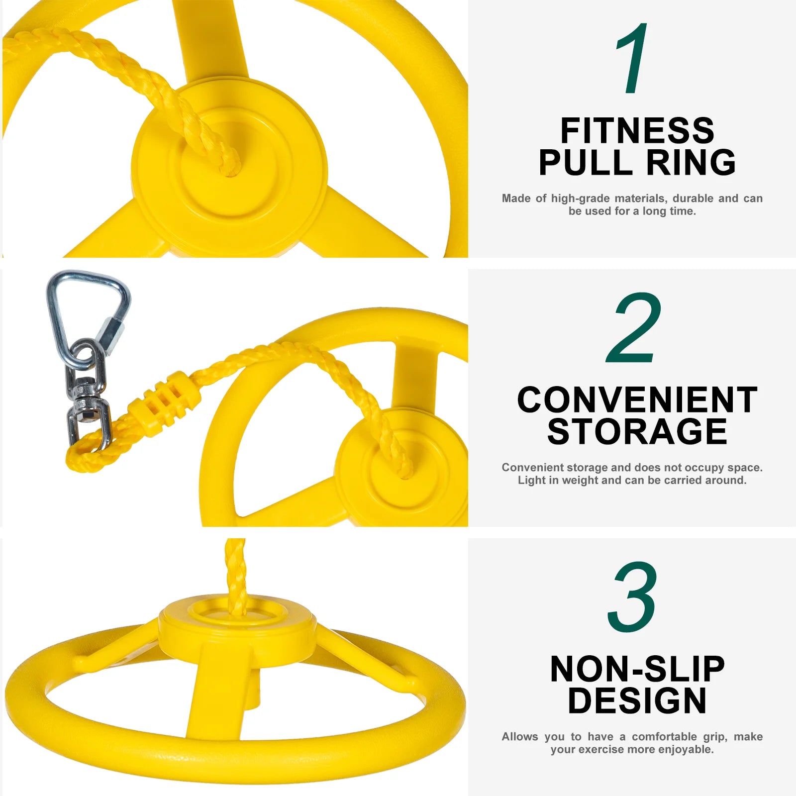 Ninja Wheel Gym Equipment Monkey Ring Kids Exercise Indoor Hanging Grip Balance Abs Children Lifting