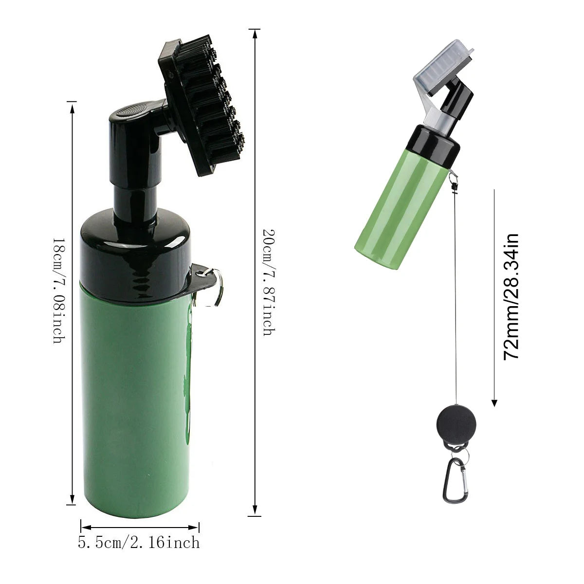 Golf club head cleaning groove brush with retractable buckle for easy carrying Clean golf club brush with leakproof liquid