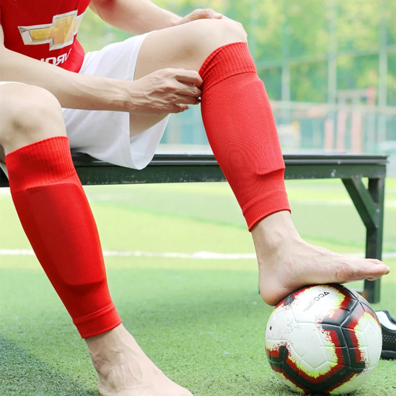 1 Pair Sports Safety Shin Pads Sleeves Football Shin Holder Instep Socks Nylon Fitness Leg Guard Sleeves for Kids Boys Men