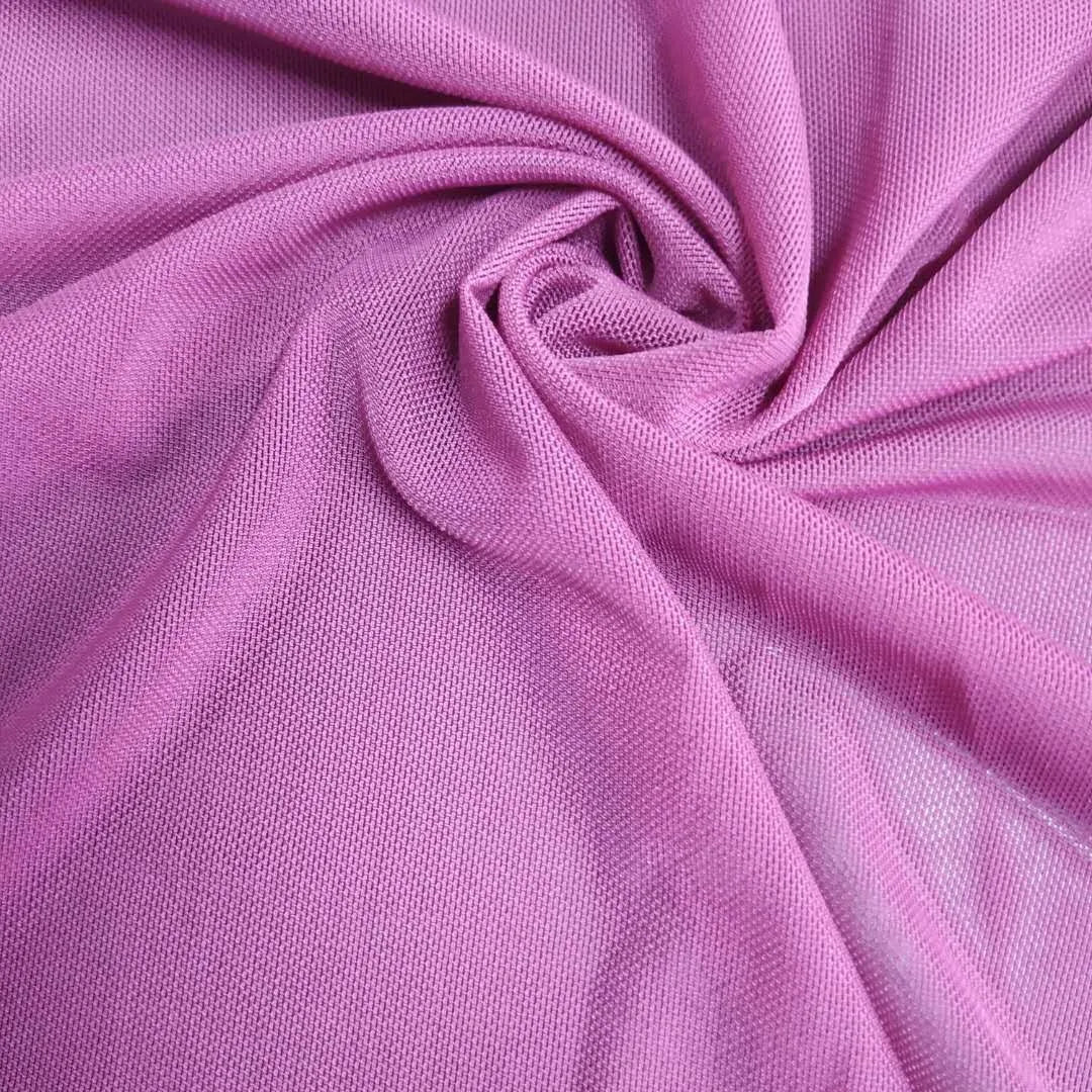 High-elastic Ultrafine Power mesh Net fabric Nude Flesh color 4 Way Stretch Spandex Mesh Underwear Stocking Yoga clothing fabric