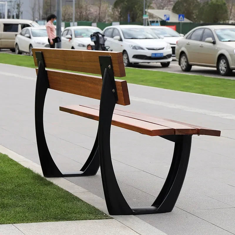 Luxury Aluminum Bench Furniture Metal Wpc Wooden Benches Seat Garden Patio Outdoor Park Benches