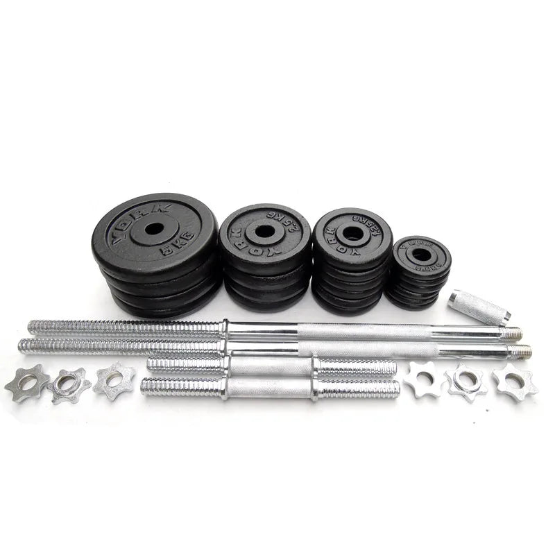 High Quality Cast Iron Adjustable Sports Gym Equipment 15kg 30kg 50kg Fitness Dumbbell and Barbell Set for Training