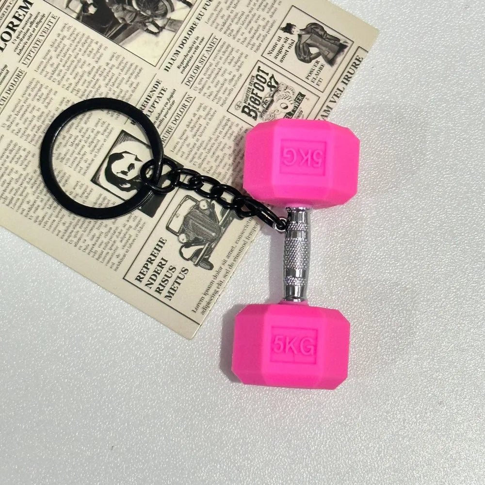 Simulation Dumbbells Keyring Kettlebells Water Cups Cool Creative Bag Charm Fitness Series Pendant Car Key Ornament