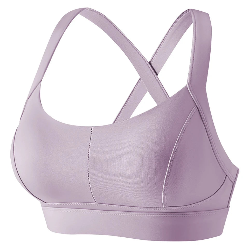 Women High Impact Sports Bra Criss Cross Back Padded Bra Workout Fitness Sports Yoga Bras Shockproof Sport Crop Top Vest