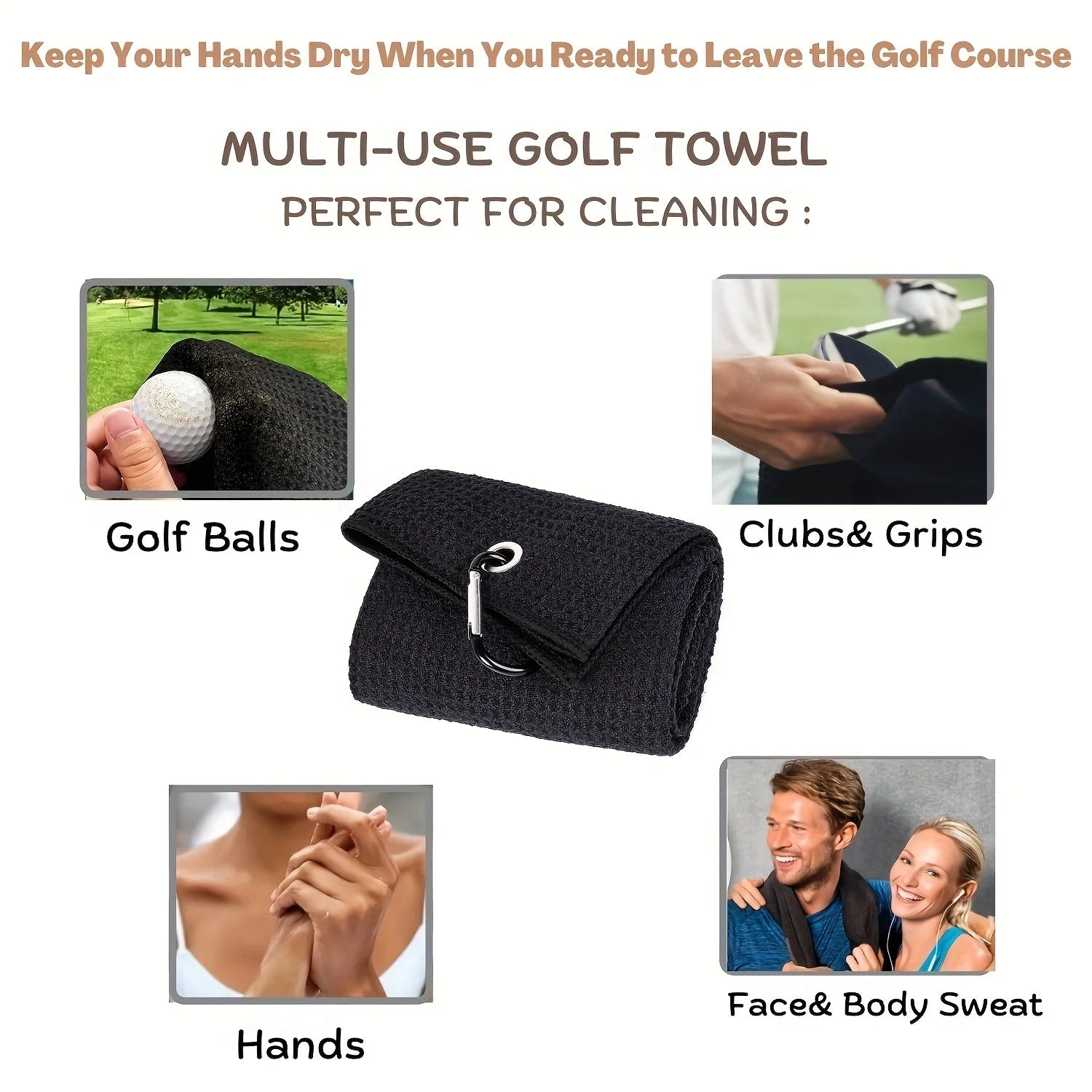 Funny Microfiber Premium Golf Towel, Embroidered Golf Towels for Golf Bags for Men&Women, Golf Accessories for Men Golfers
