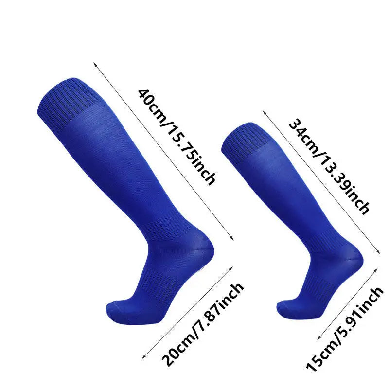 Football Sports Socks Long Knee Cotton Solid Color Kids Legging Stockings Soccer Baseball Ankle Adults Children Socks