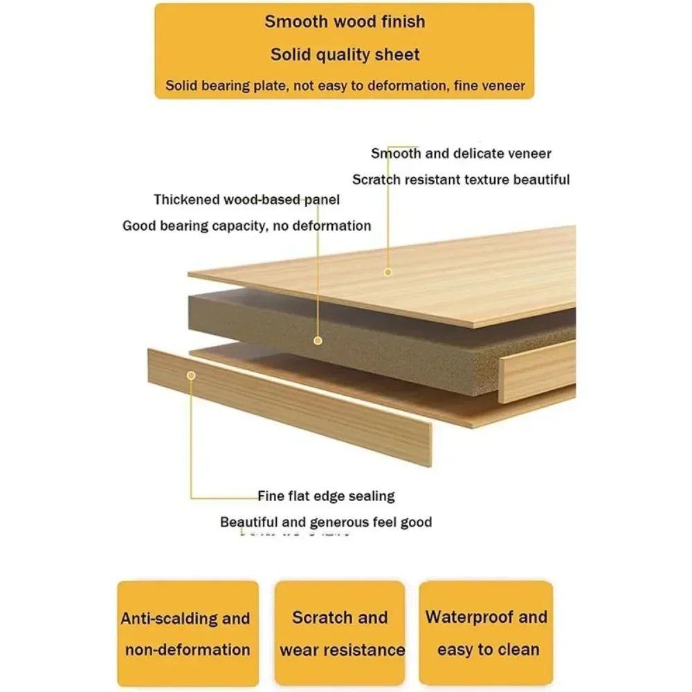 Simple Bedside Table Solid Wood Stable Load-bearing Capacity Multi-layer Stable Large Storage Area Modern Home Bedroom Furniture