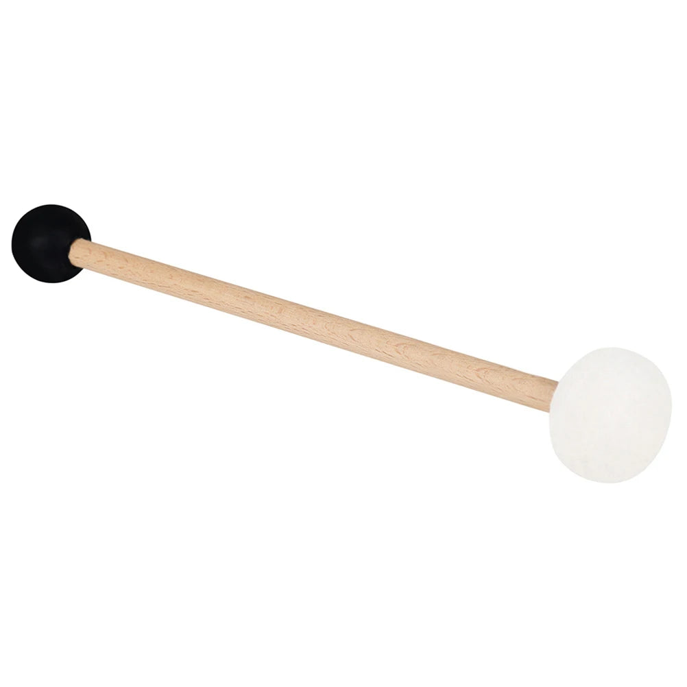 Singing Bowl Mallet Double-ended Felt Rubber Drum Sticks Percussion Bass Wooden Handle Lightweight Portable Practice Musical