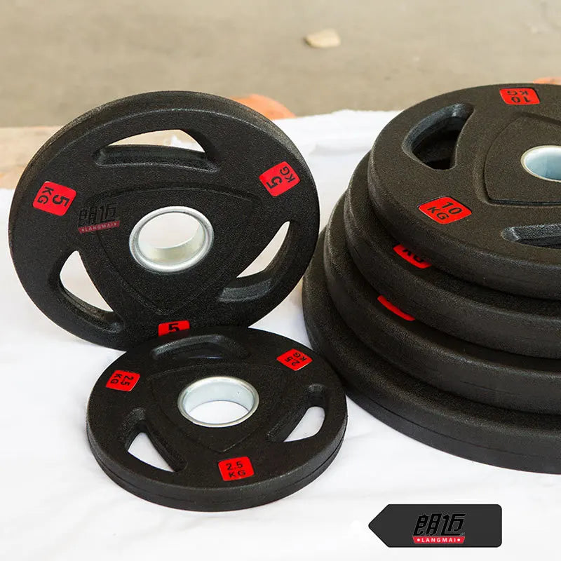Unisex Rubber Barbell Plate Set 2.5-30kg Gym Weight Plate Set Hot Selling Standard Color Barbell Plates
