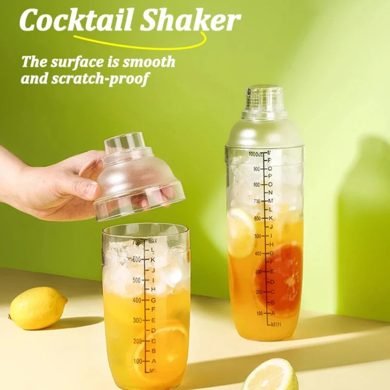Cocktail Shaker 500ml Plastic Home Milk Tea Drink Wine Mixer Shake Bottle with Bar BartendercSet Cocktail Shaker for Party